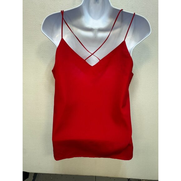 Leonisa Women's Cami Tank Top Summer Size S Red Solid Sleeveless Lightweight - Picture 4 of 9